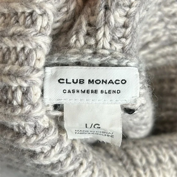 Club Monaco Grey Lambs Wool, Rabbit Hair, Cashmere Blend Sweater Size Large - Picture 2 of 4